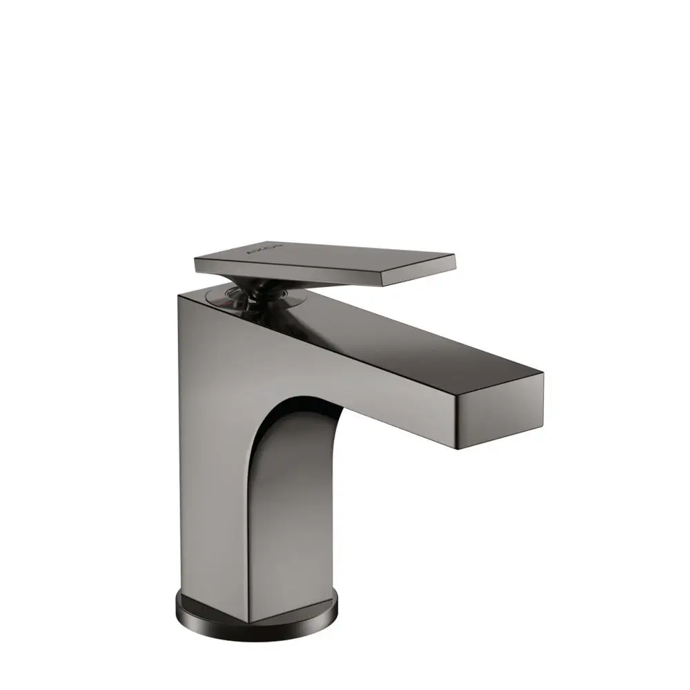 Einhebel-Waschtischmischer in Polished Black Chrome von AXOR, ausgestattet mit einem Hebelgriff für die Steuerung. Ideal für Handwaschbecken mit Zugstangen-Ablaufgarnitur.